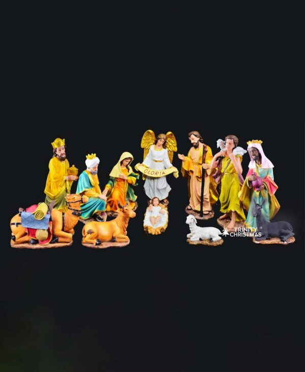 Christmas Nativity Crib Set of 12 Pieces - 13" Inches